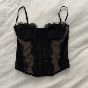 Out from Under Black/Gray Corset,Size M,Urban Outfitters,like NEW